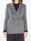 Tagliatore Jasmine Peak-lapels Double-breasted Blazer In Gray