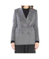 Tagliatore Jasmine Peak-lapels Double-breasted Blazer In Gray
