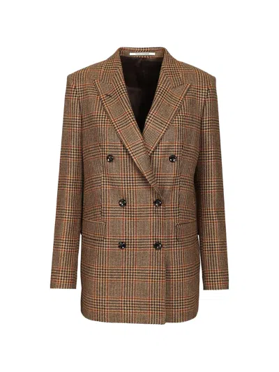 Tagliatore Jasmine Prince Of Wales Double-breasted Jacket In Black