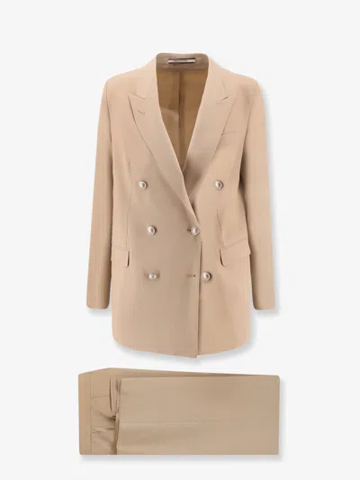 Tagliatore Jasmine Stretch Virgin Wool Suit In Neutral