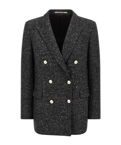 Tagliatore Jasmine Tweed Blazer In Black