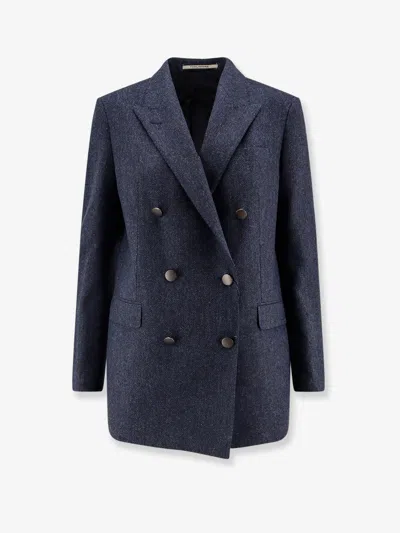Tagliatore Jasmine Virgin Wool And Cashmere Blazer In Blue