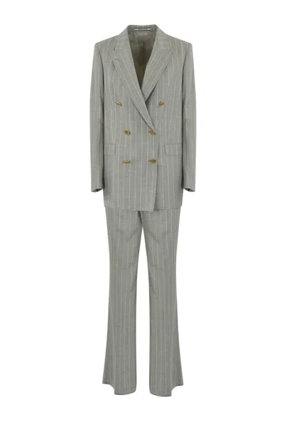 Tagliatore Jasmine Wool And Silk Suit In Perla