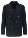 Tagliatore Peak-lapels Double-breasted Blazer In Blue