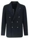 Tagliatore Blazer Doppiopetto In Lino Fiammato In Brown