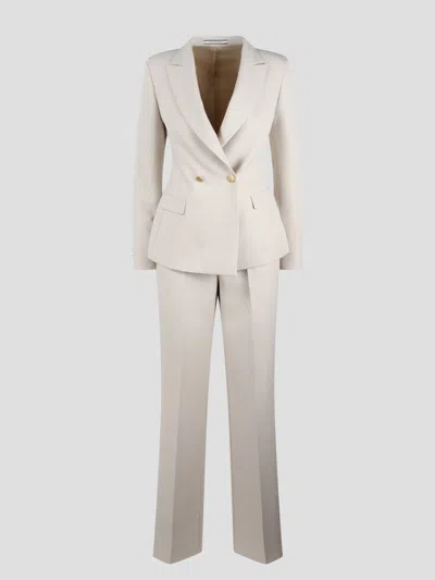 Tagliatore Jersey Stretch Double-breasted Suit In Neutrals
