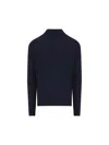 Tagliatore High-collar Ribbed Cashmere Turtleneck In Blue