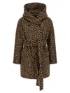 Tagliatore Leopard Printed Jilly Coat In Brown