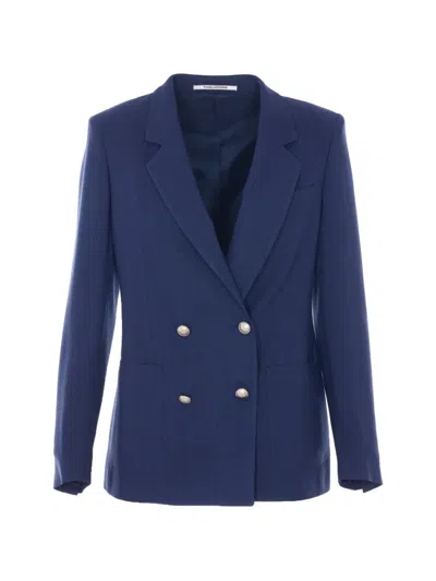 Tagliatore J-nayade Double-breasted Blazer In Blue