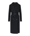 Tagliatore Waist Belted Lapel Buttoned Jacket In Black