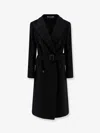 Tagliatore Jole Double-breasted Belted Coat In Black