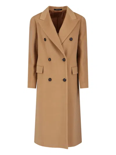 Tagliatore Jole Cashmere Midi Coat In Brown