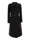 Tagliatore Jole Double-breasted Belted Coat In Black