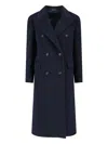 Tagliatore Jole Coat Midi Double-breasted - Navy Blue In Blue