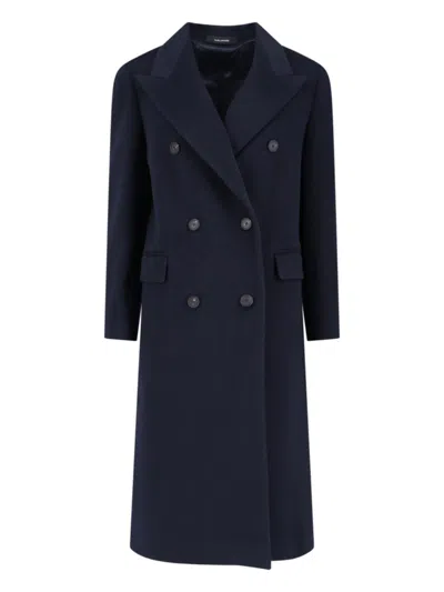TAGLIATORE TAGLIATORE JOLE COAT MIDI DOUBLE-BREASTED – NAVY BLUE
