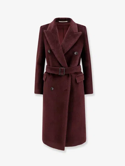 Tagliatore Jole Double-breasted Alpaca And Wool Coat In Brown