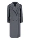 Tagliatore Tailored Grey Coat With Timeless Design In Animal Print