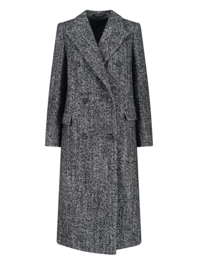 Tagliatore Jole Double-breasted Coat In Black