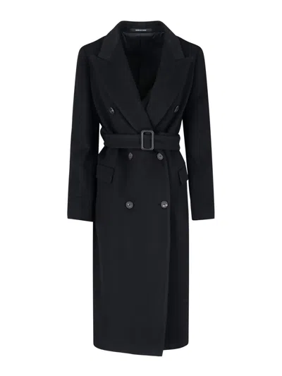 Tagliatore Jole Double Breasted Coat In Black