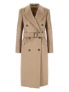 Tagliatore Waist Belted Buttoned Long Lapel Jacket In Neutrals