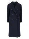 Tagliatore Jole Double-breasted Midi Coat In Blue