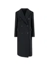 Tagliatore Jole Double-breasted Belted Midi Coat In Black