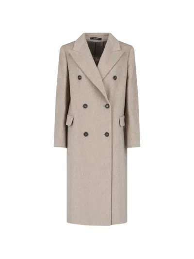 Tagliatore Jole Double-breasted Coat In Neutral