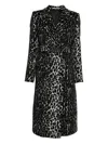 Tagliatore Leopard Printed Bouble Breasted Coat In Black