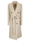 Tagliatore Wool Double-breasted Coat In Neutral