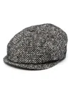 Tagliatore Herringbone Baker Boy Hat In Black
