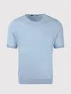 Tagliatore Josh Cotton Knit T Shirt T-shirts Blue In Blue