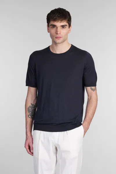 Tagliatore Josh T-shirt In Blue Silk