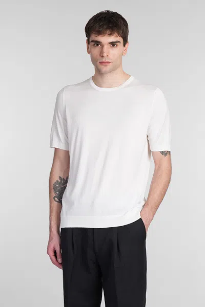 Tagliatore Josh T-shirt In White Silk