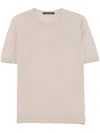 Tagliatore Fine-knit T-shirt In Neutrals