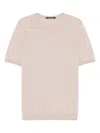 Tagliatore Fine-knit T-shirt In Neutrals
