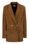 Tagliatore Josie Double-breasted Blazer In Brown