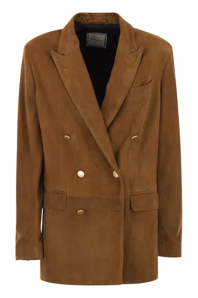 Tagliatore Josie Double-breasted Jacket In Brown