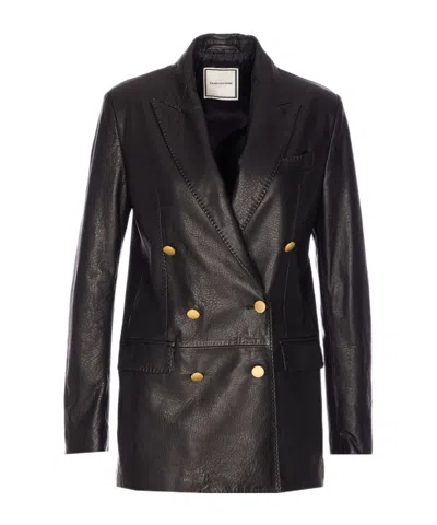 TAGLIATORE TAGLIATORE JOSIE DOUBLE BREASTED LEATHER JACKET