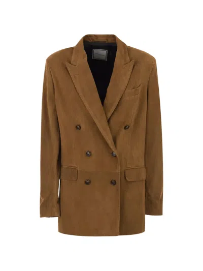 Tagliatore Josie Double-breasted Jacket In Brown