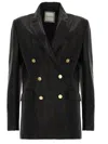 Tagliatore Black Solid Notched Lapel Blazer In Black