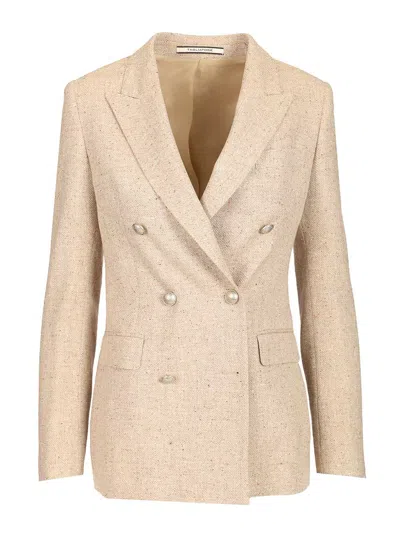 Tagliatore J-parigi Blazer Jackets Beige In Neutral