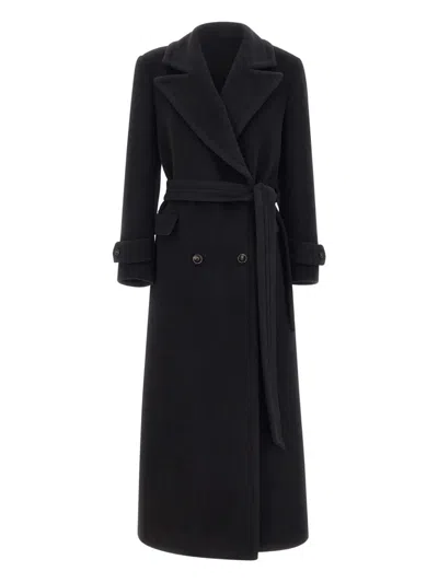 Tagliatore Julia Belted Double-breasted Coat In Black