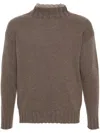 Tagliatore High-neck Wool Jumper In Brown