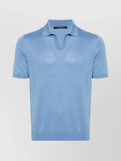 Tagliatore Keith Silk Polo Shirt In Light Blue