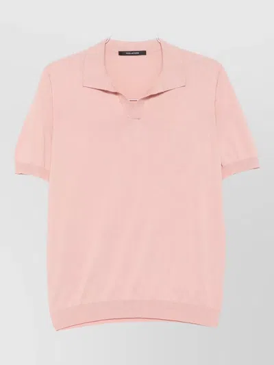 Tagliatore Keith Polo Knitwear Short Sleeve Collar In Pink
