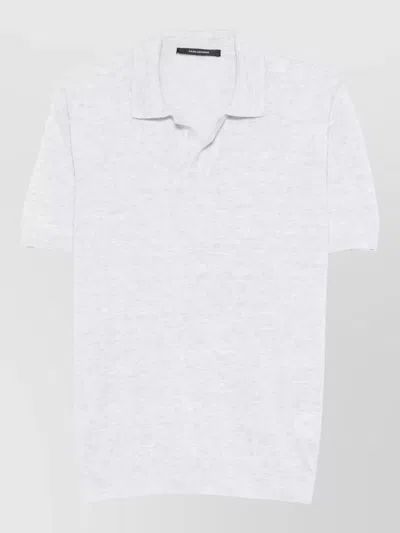 Tagliatore Keith Polo Shirt Short Sleeves Slit Neckline In White