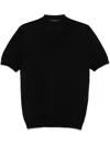 Tagliatore Keith Split Neck Polo Shirt In Black