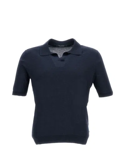 Tagliatore Keith V-neck T-shirt In Blue