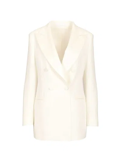 Tagliatore K-elenia Double-breasted Blazer In White
