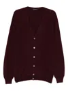 Tagliatore Kieran Buttoned Cardigan In Burgundy